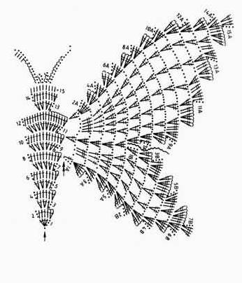 схема ажурной бабочки крючком